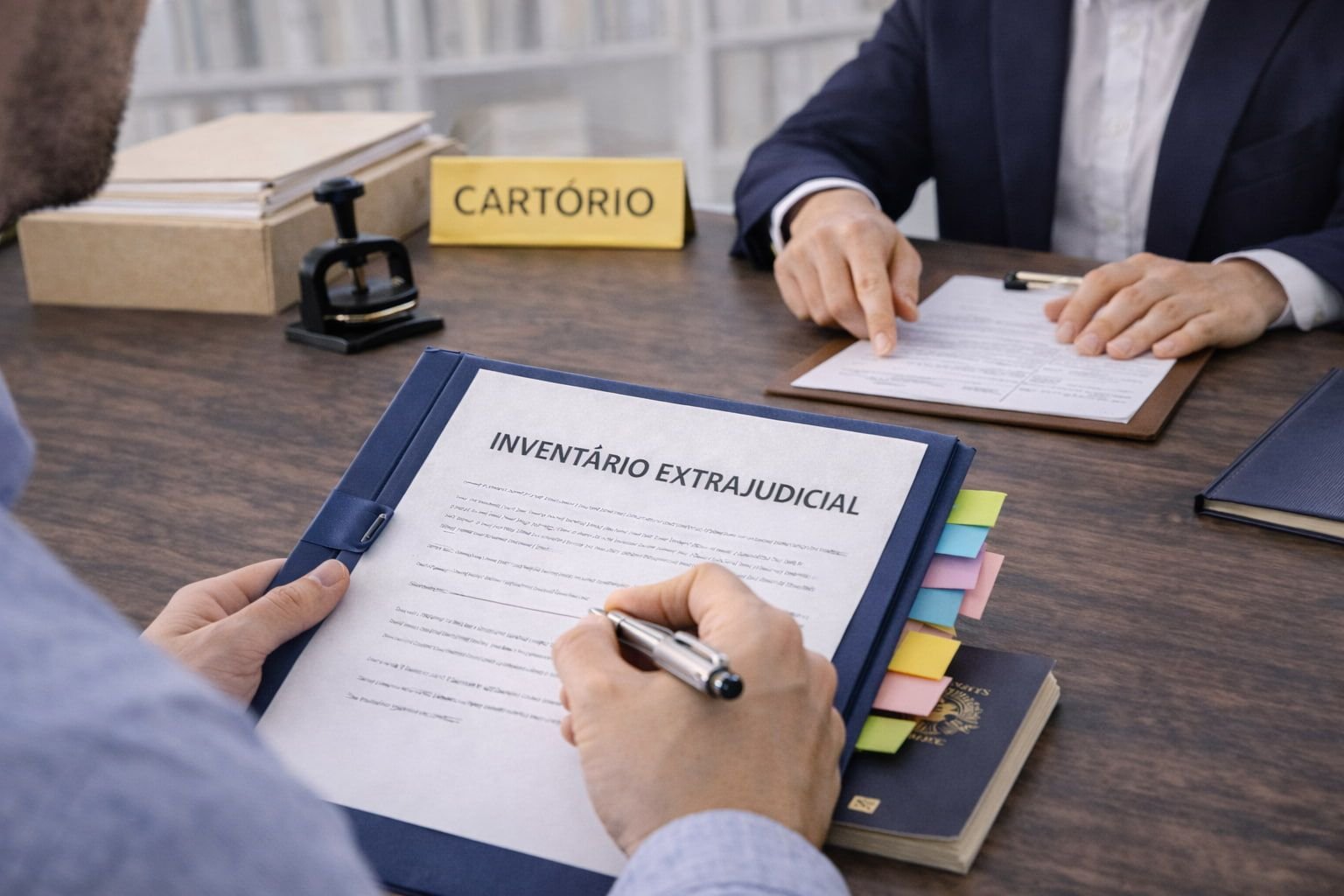 Dar entrada inventário em cartório